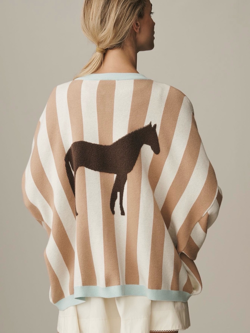 Anthropologie Bel Kazan stunning Striped Horse-Back Knit Sweater --NWT!